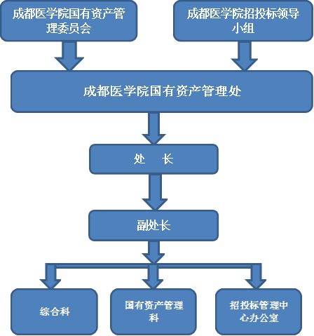 成都医学院国有资产管理委员会,成都医学院招投标领导小组,成都医学院国有资产管理处,处   长,副处长,综合科,国有资产管理科,招投标管理中心办公室